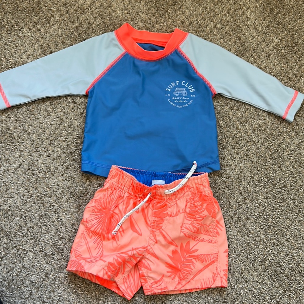 Baby Gap Boys Swim Trunks & Rashguard - 0-6 M